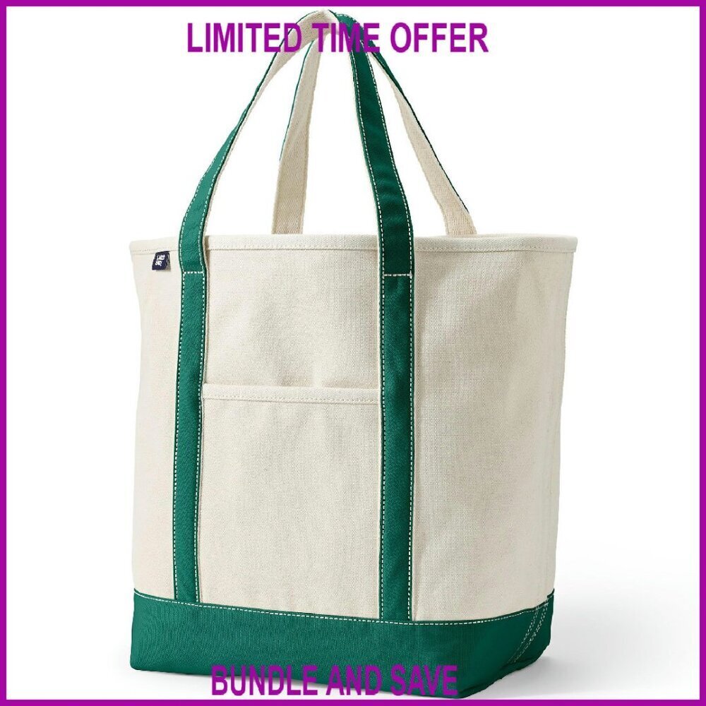 Durable Canvas Tote Bag with Pockets, Water-Repellent Base, Multiple Sizes